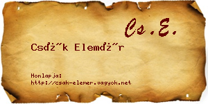 Csák Elemér névjegykártya